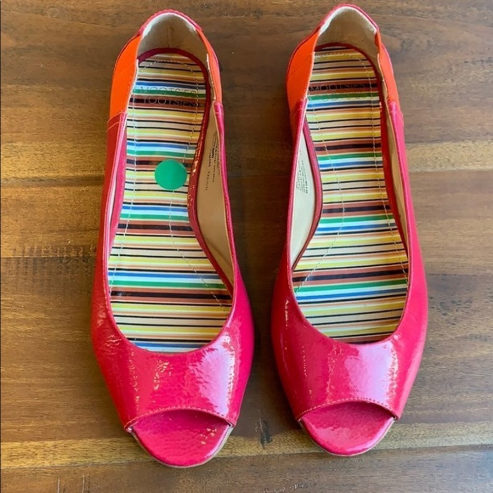 Mootsies Tootsies Too Cool Peep Toe Flats Shoes